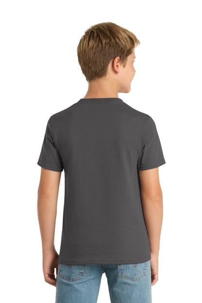 Custom Embroidered Port & Co T-Shirts  in Charcoal