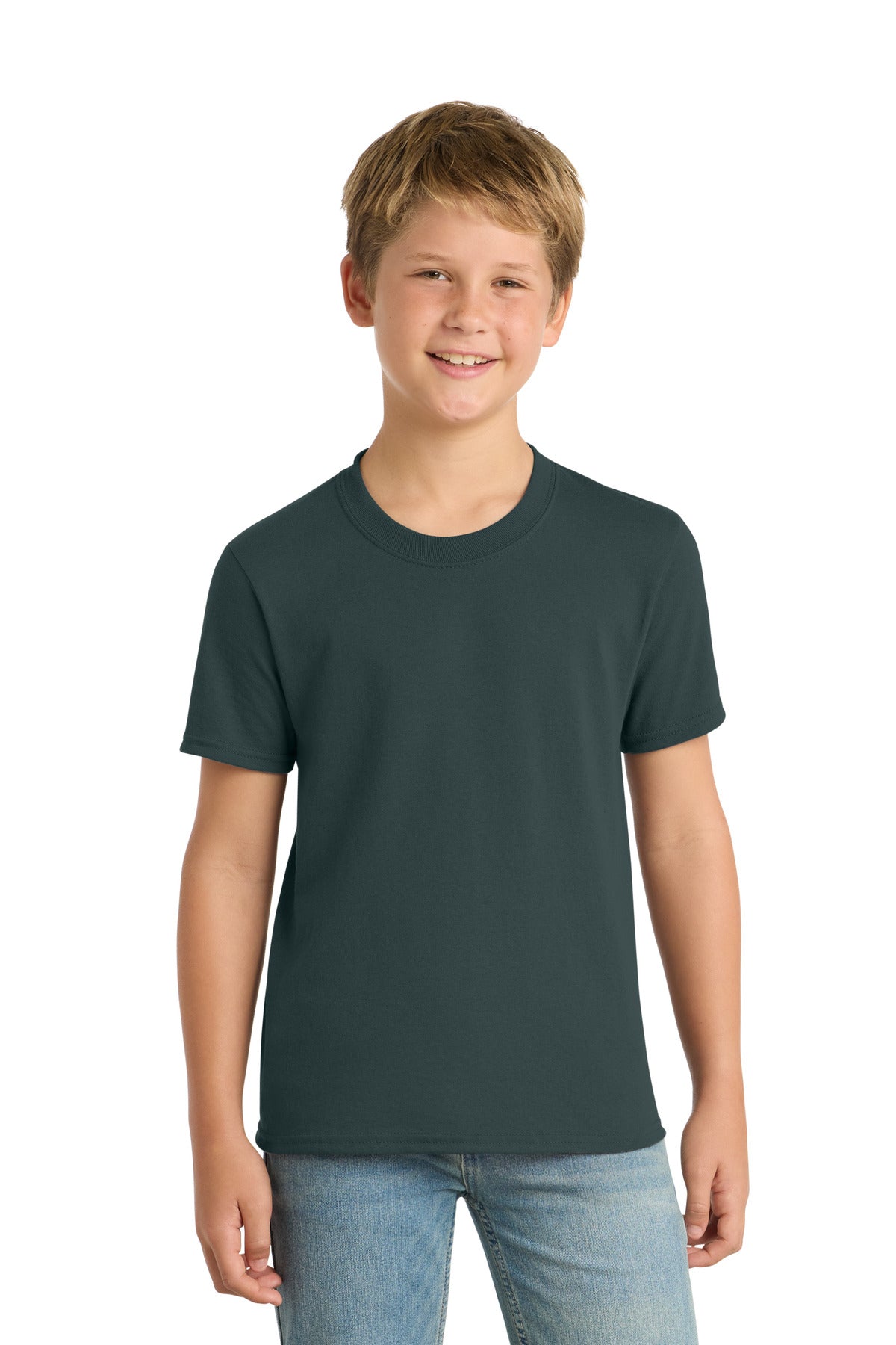 Custom Embroidered Port & Co T-Shirts  in Dark Green