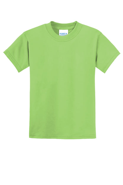 Custom Embroidered Port & Co T-Shirts  in Lime