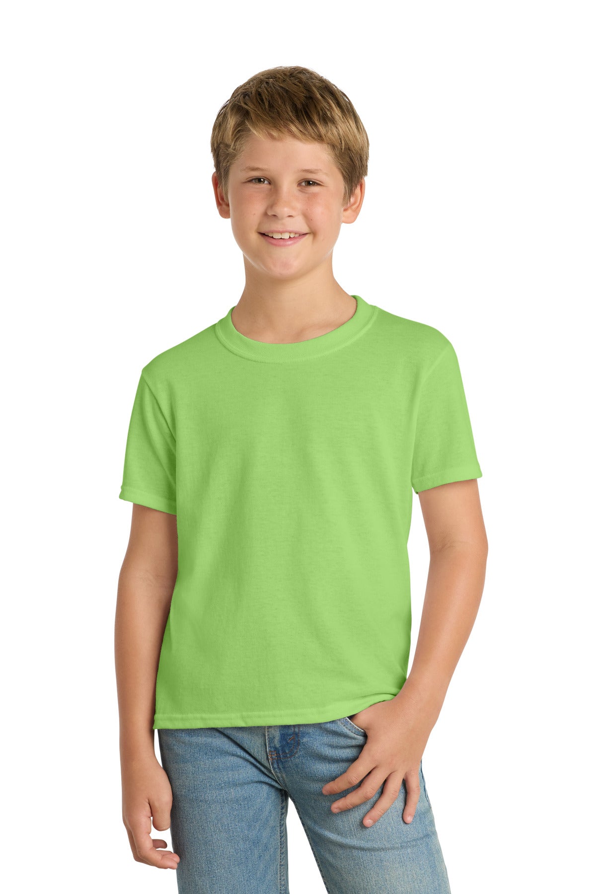 Custom Embroidered Port & Co T-Shirts  in Lime