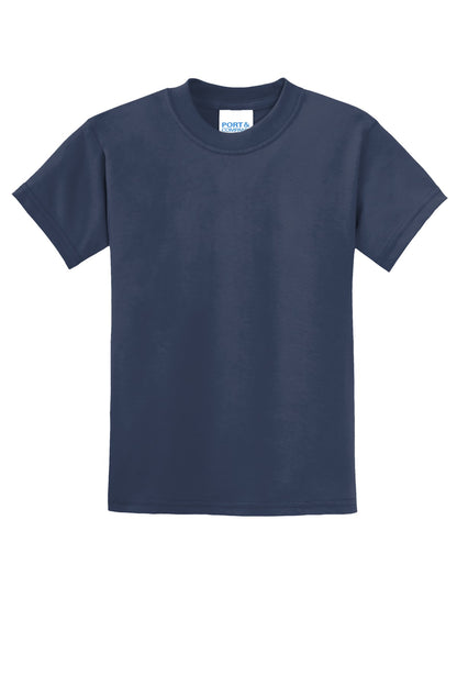 Custom Embroidered Port & Co T-Shirts  in Navy