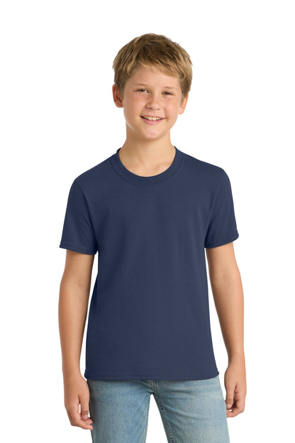Custom Embroidered Port & Co T-Shirts  in Navy