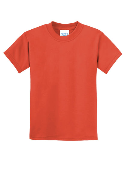 Custom Embroidered Port & Co T-Shirts  in Orange