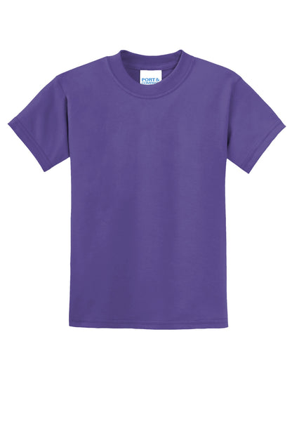 Custom Embroidered Port & Co T-Shirts  in Purple