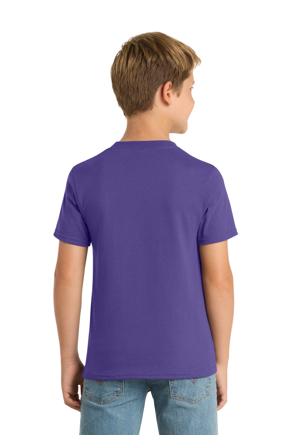 Custom Embroidered Port & Co T-Shirts  in Purple