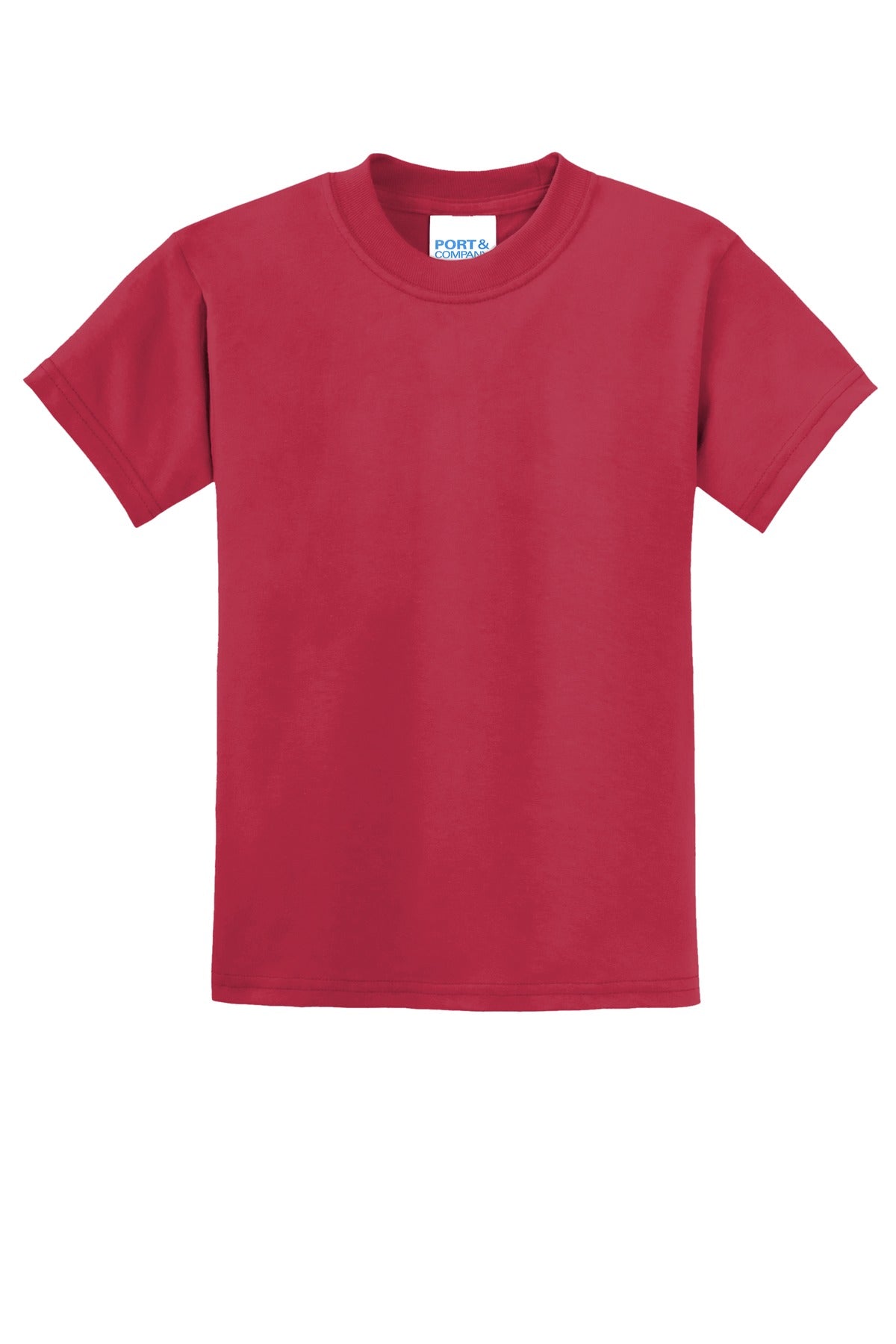 Custom Embroidered Port & Co T-Shirts  in Red
