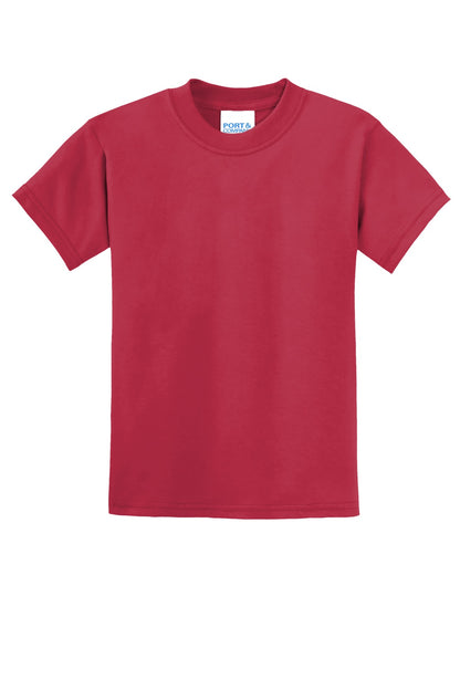 Custom Embroidered Port & Co T-Shirts  in Red