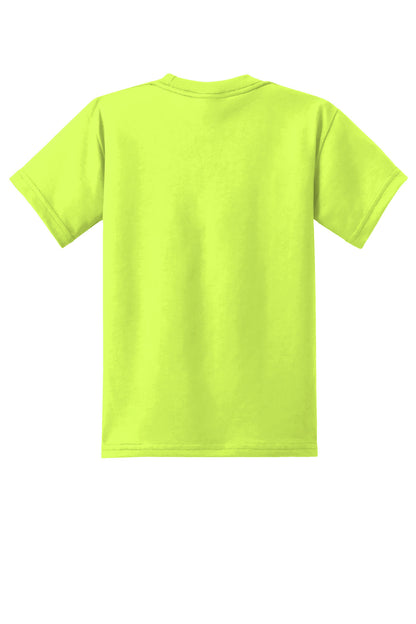 Custom Embroidered Port & Co T-Shirts  in Safety Green
