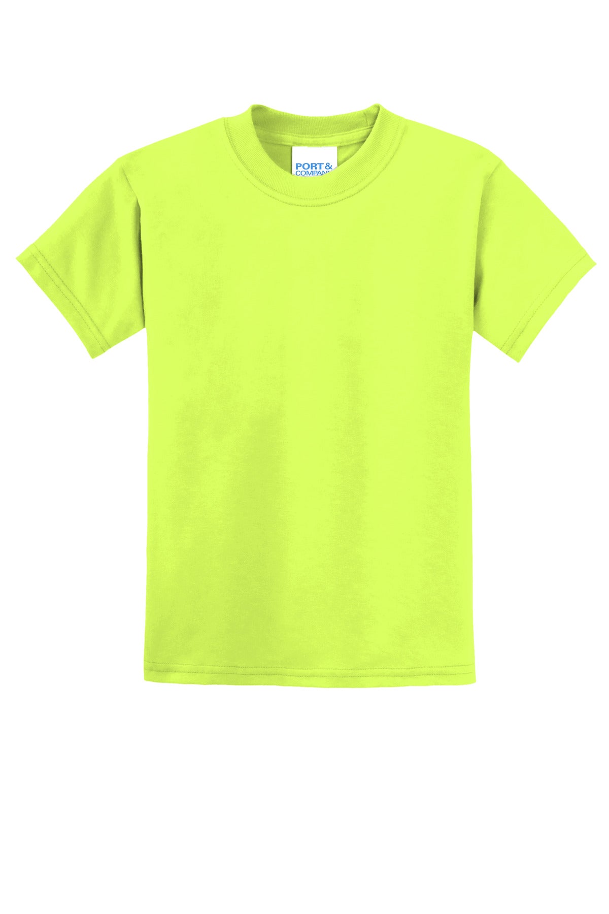 Custom Embroidered Port & Co T-Shirts  in Safety Green