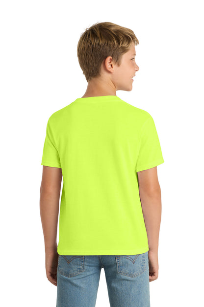 Custom Embroidered Port & Co T-Shirts  in Safety Green