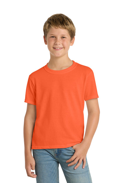 Custom Embroidered Port & Co T-Shirts  in Safety Orange
