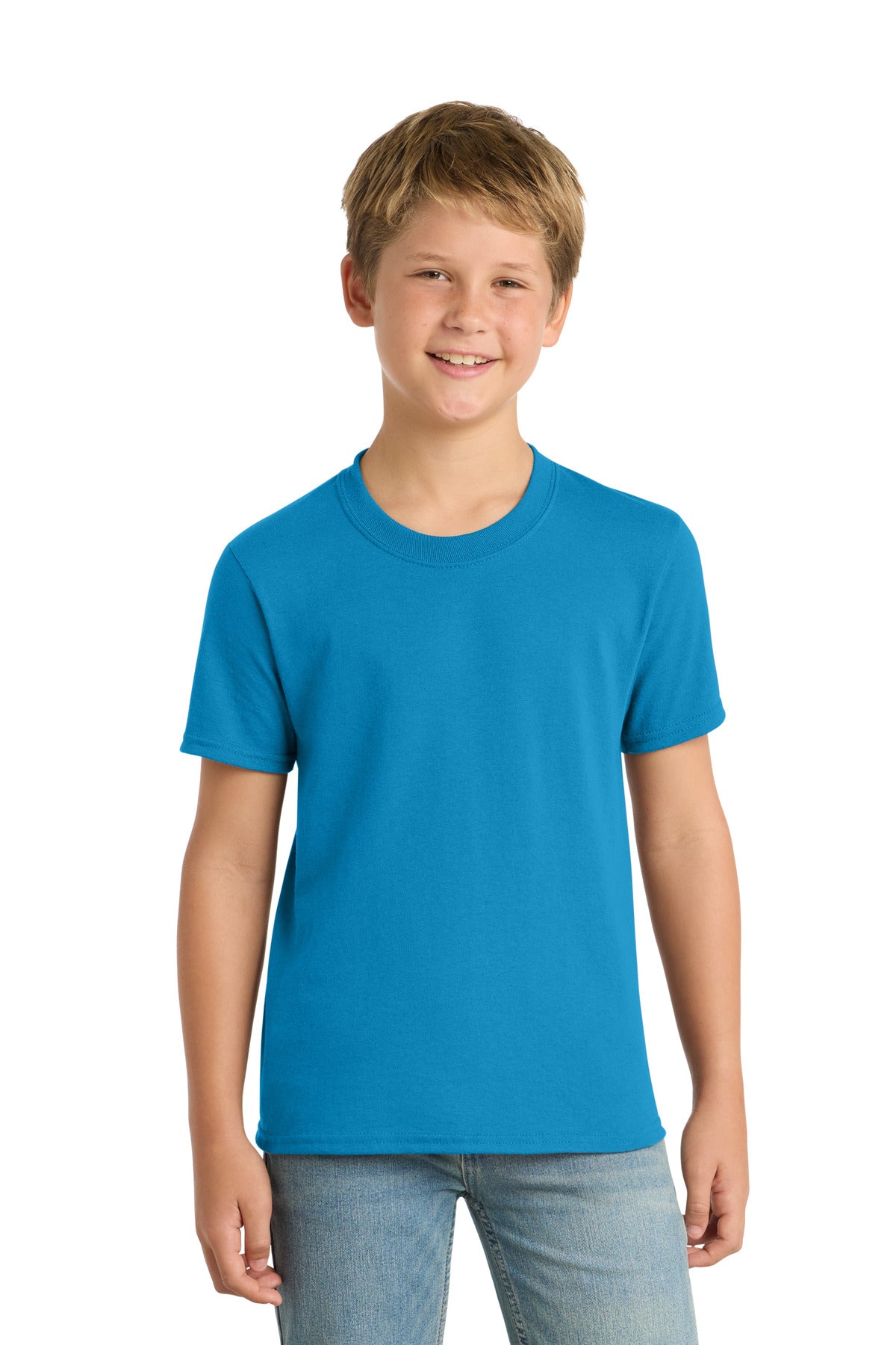 Custom Embroidered Port & Co T-Shirts  in Sapphire