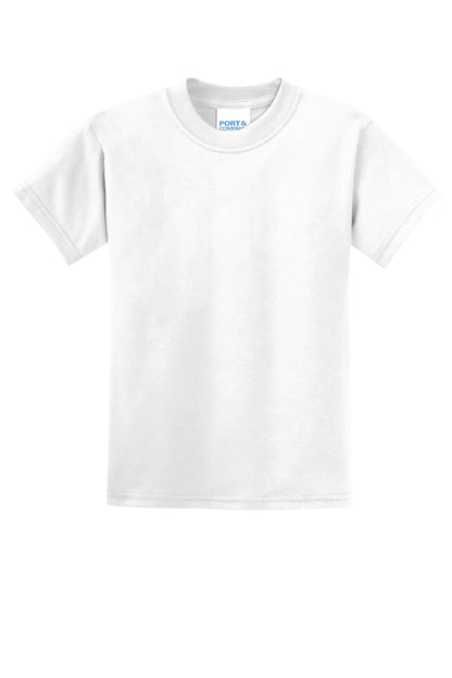 Custom Embroidered Port & Co T-Shirts  in White