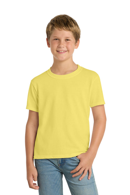 Custom Embroidered Port & Co T-Shirts  in Yellow