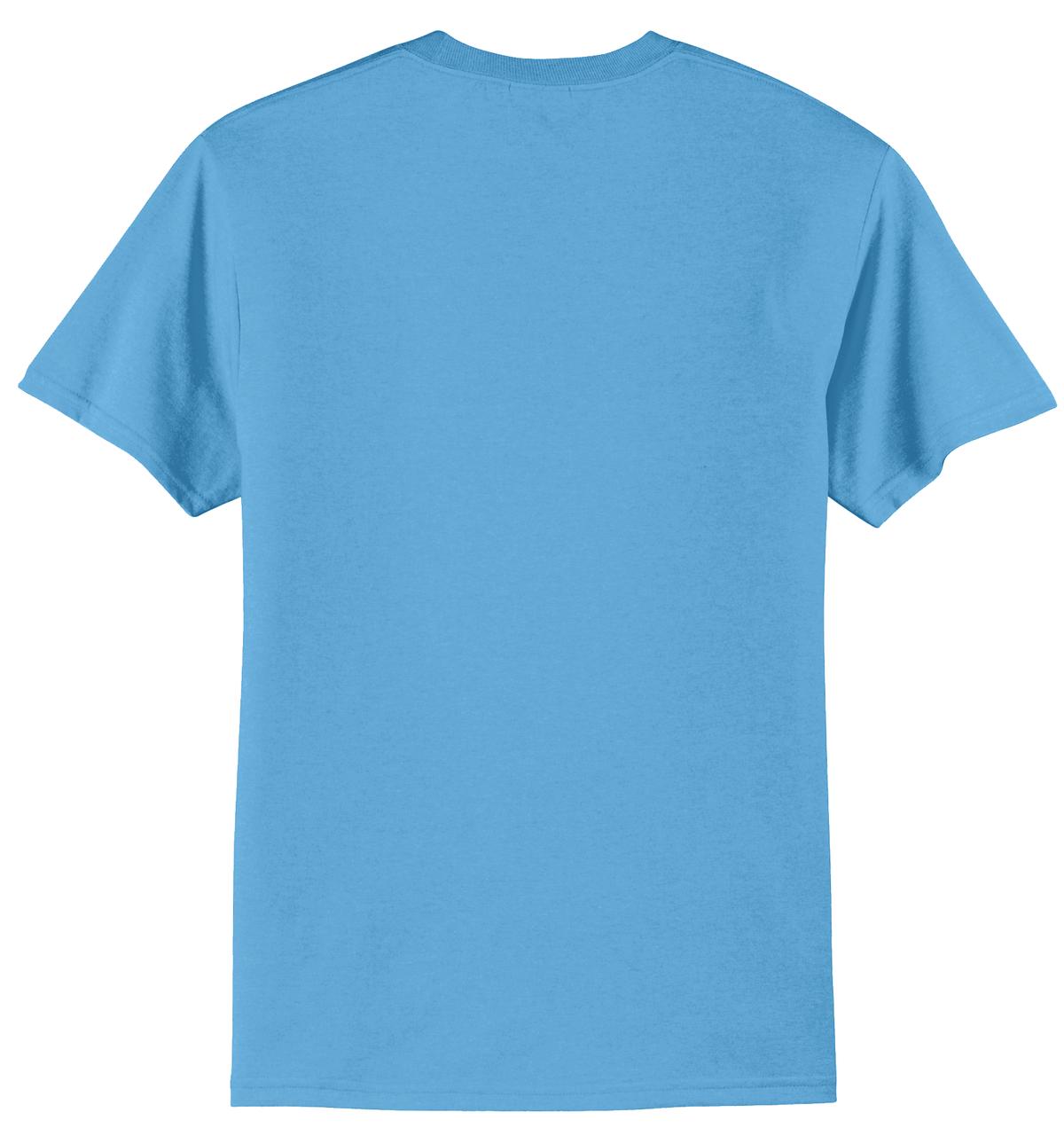 Custom Embroidered Port & Co T-Shirts  in Aquatic Blue