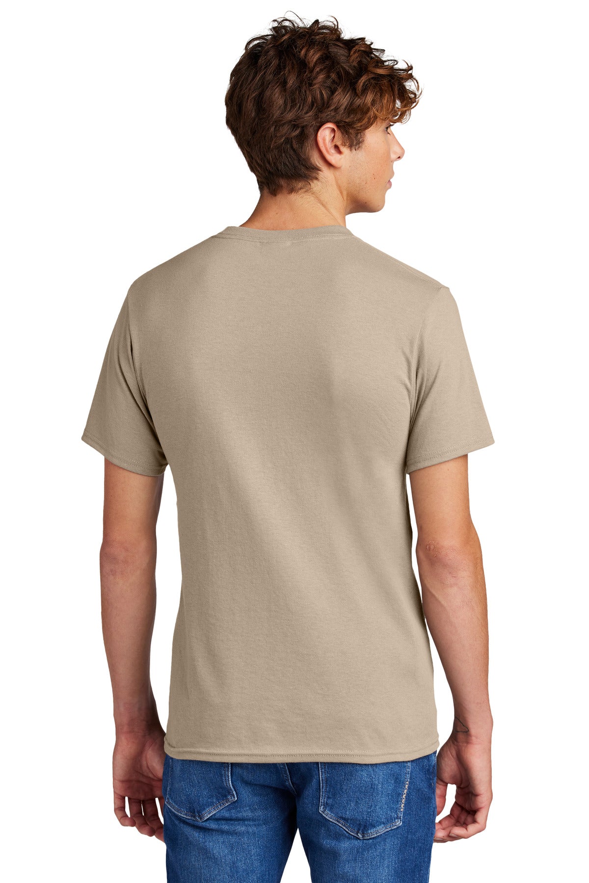 Custom Embroidered Port & Company - Core Blend Tee.  PC55,Desert Sand