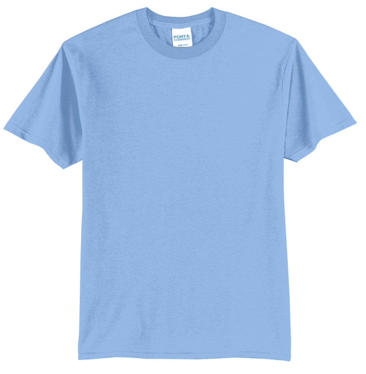 Custom Embroidered Port & Co T-Shirts  in Light Blue
