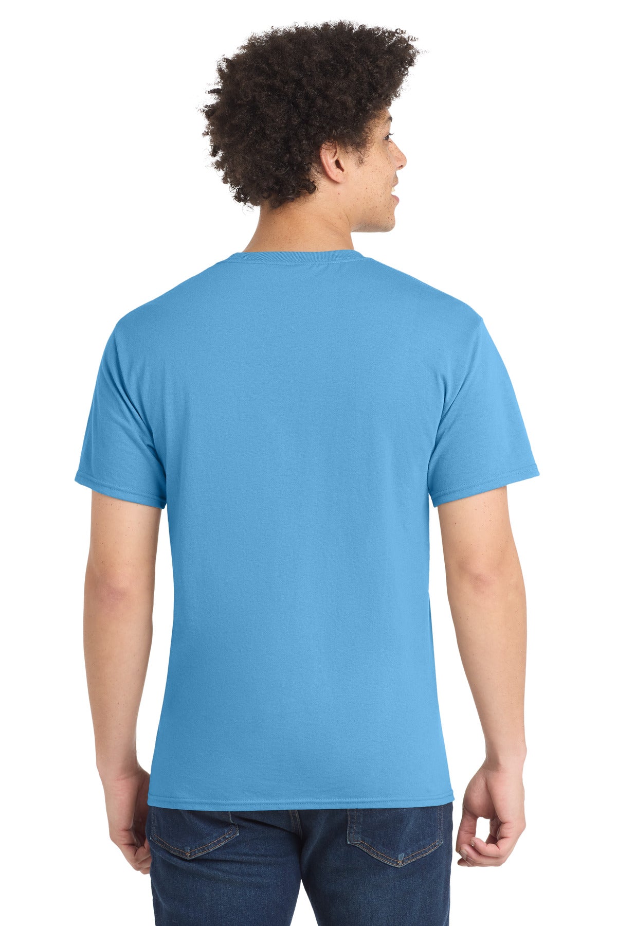 Custom Embroidered Port & Co T-Shirts  in Aquatic Blue