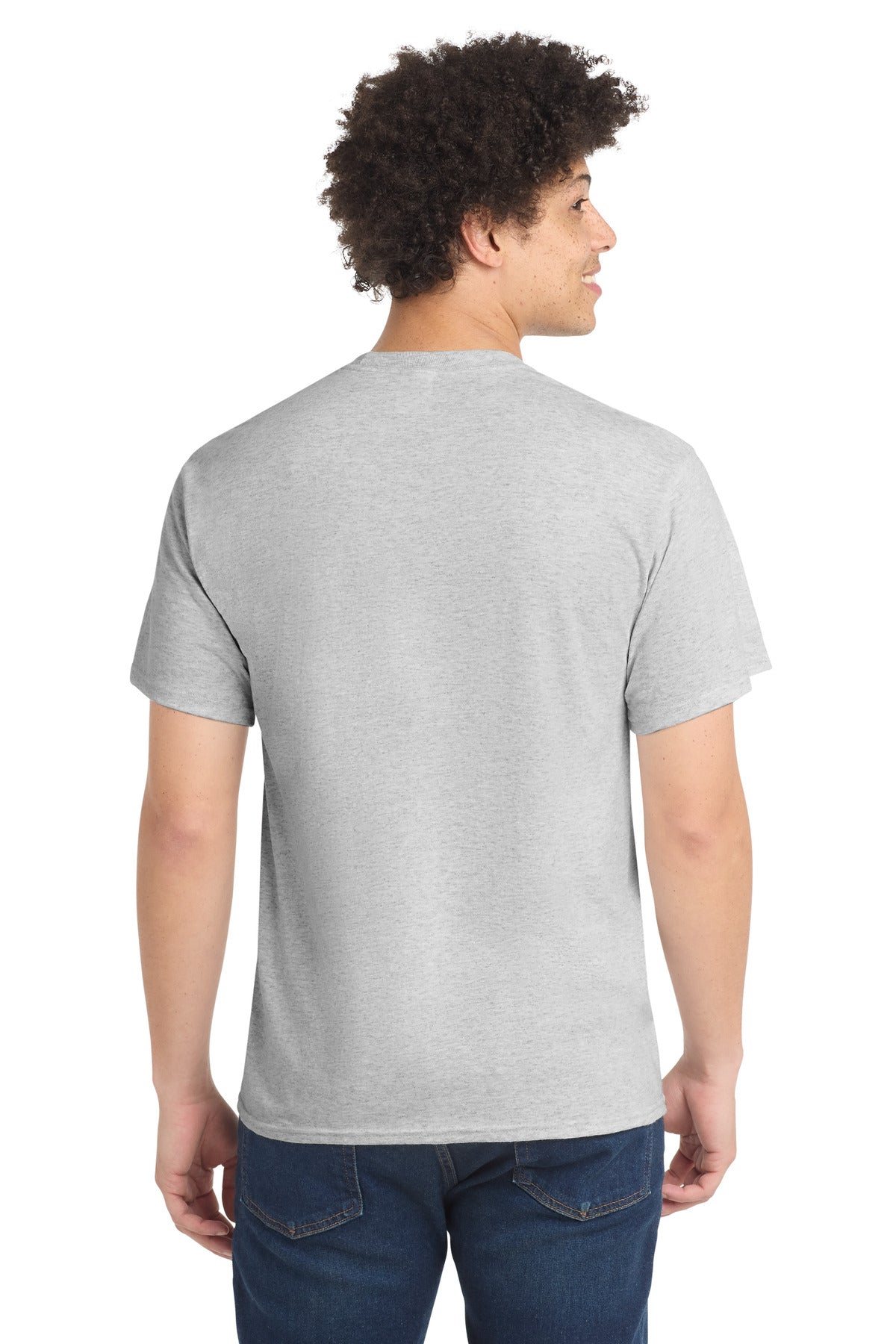 Custom Embroidered Port & Co T-Shirts  in Ash