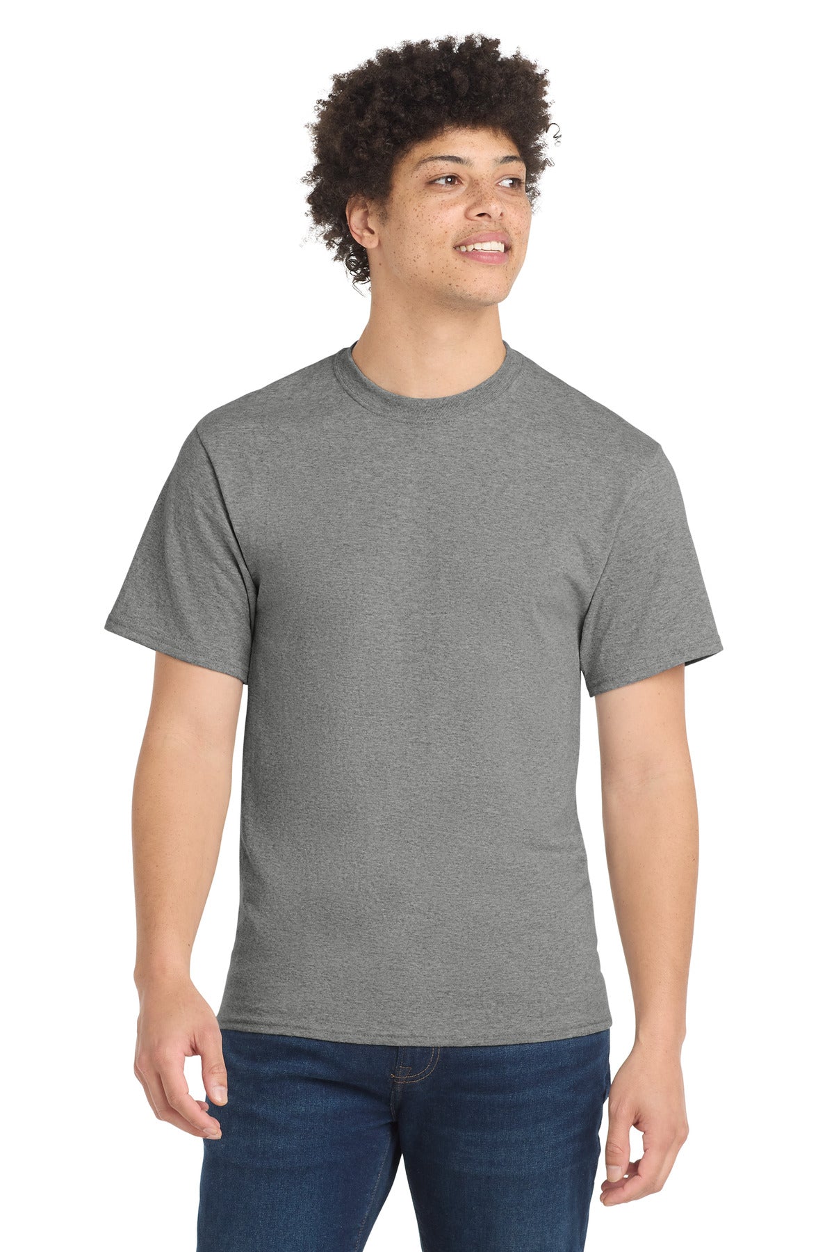 Custom Embroidered Port & Co T-Shirts  in Athletic Heather