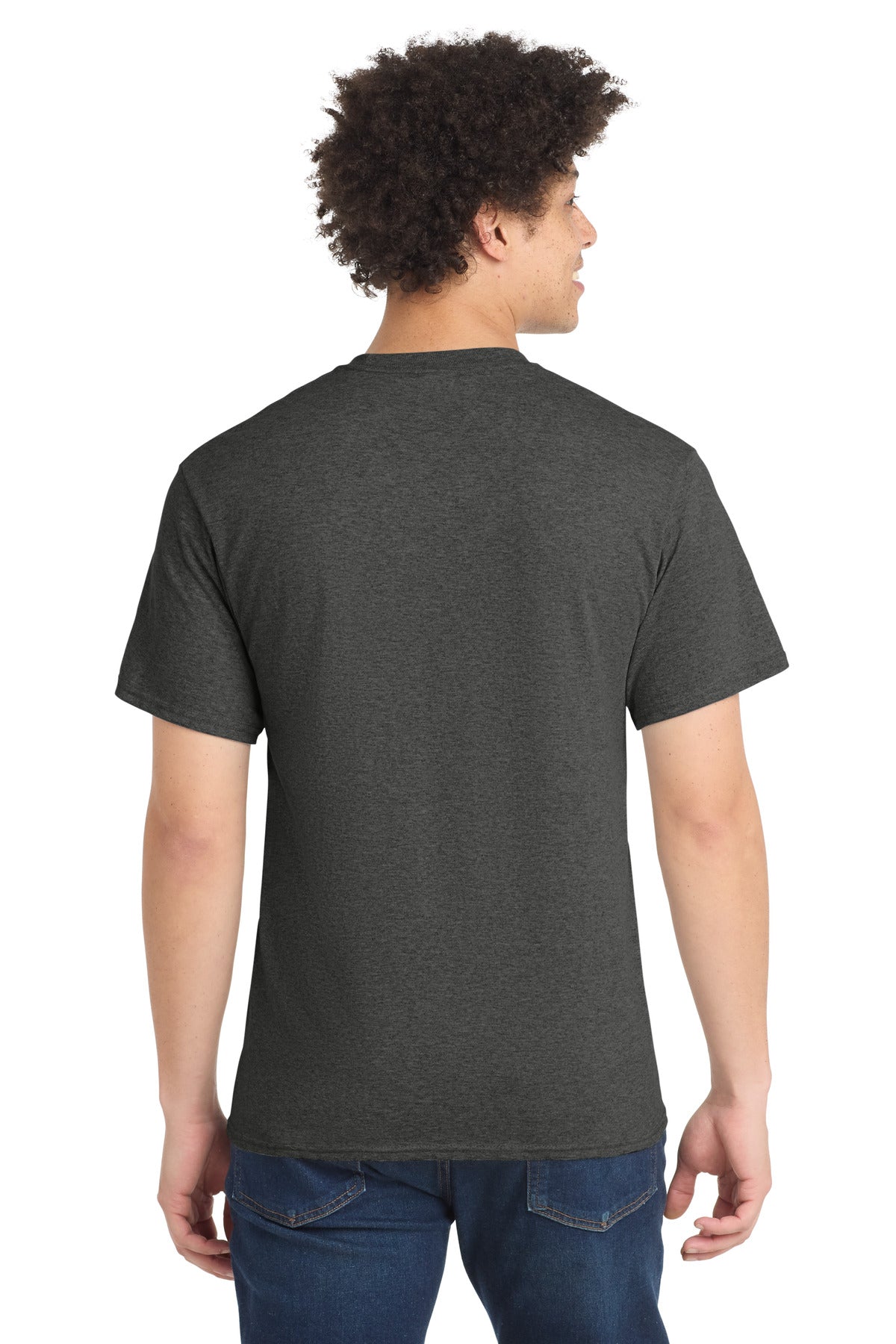 Custom Embroidered Port & Co T-Shirts  in Black Heather