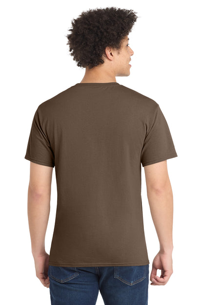 Custom Embroidered Port & Co T-Shirts  in Brown