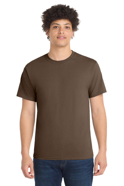Custom Embroidered Port & Co T-Shirts  in Brown