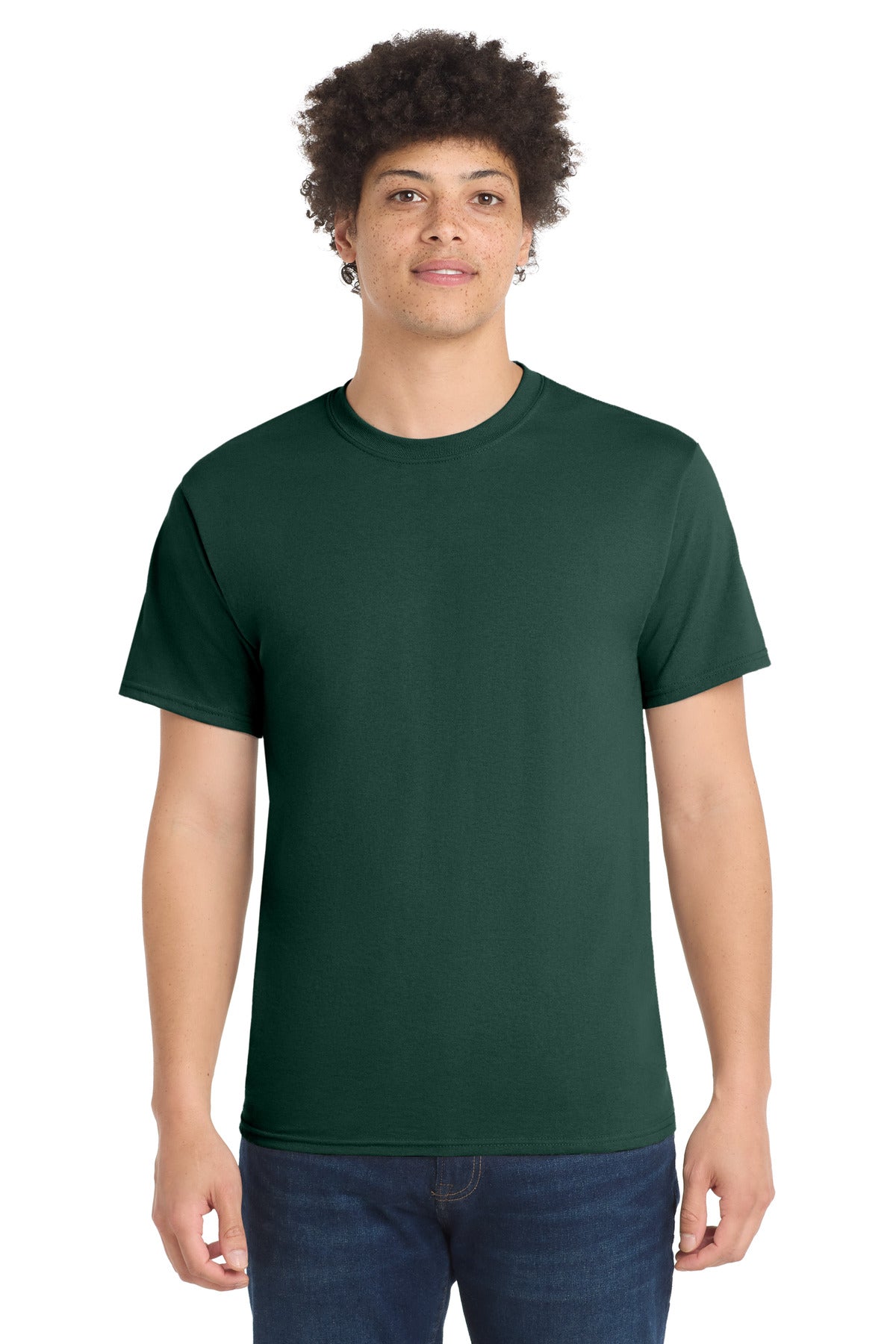Custom Embroidered Port & Co T-Shirts  in Dark Green
