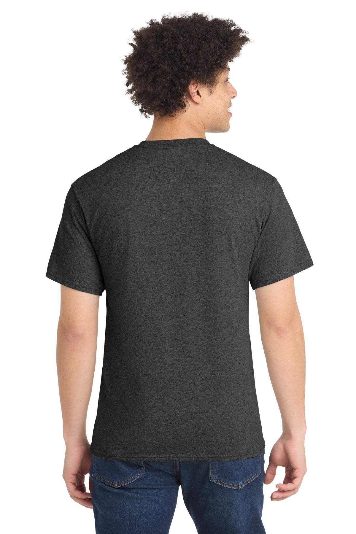 Custom Embroidered Port & Co T-Shirts  in Dark Heather Grey