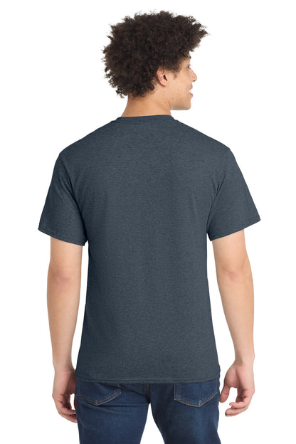 Custom Embroidered Port & Co T-Shirts  in Heather Navy