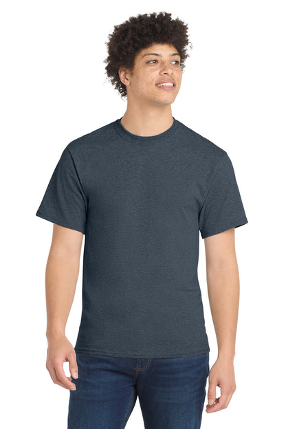 Custom Embroidered Port & Co T-Shirts  in Heather Navy