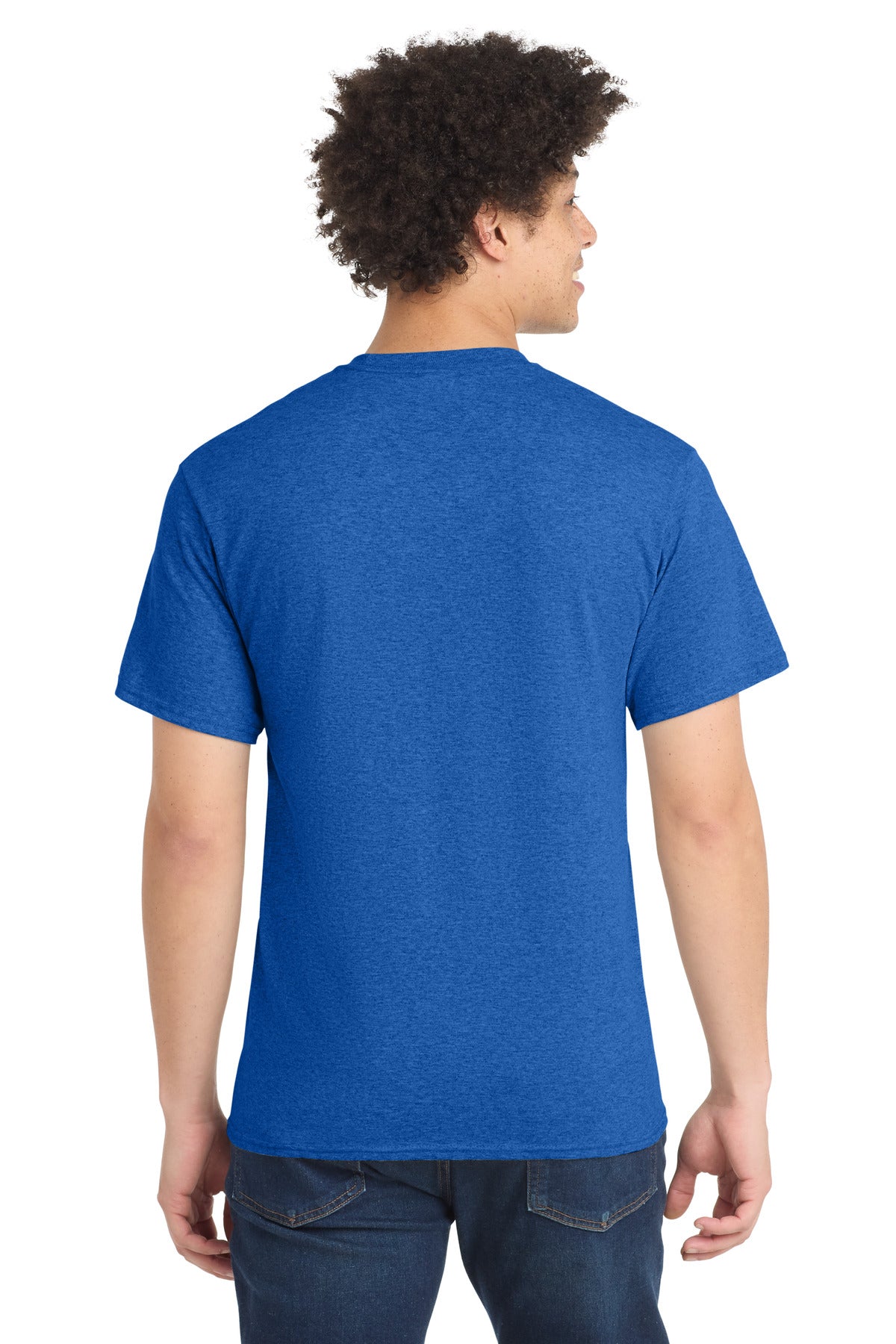 Custom Embroidered Port & Co T-Shirts  in Heather Royal