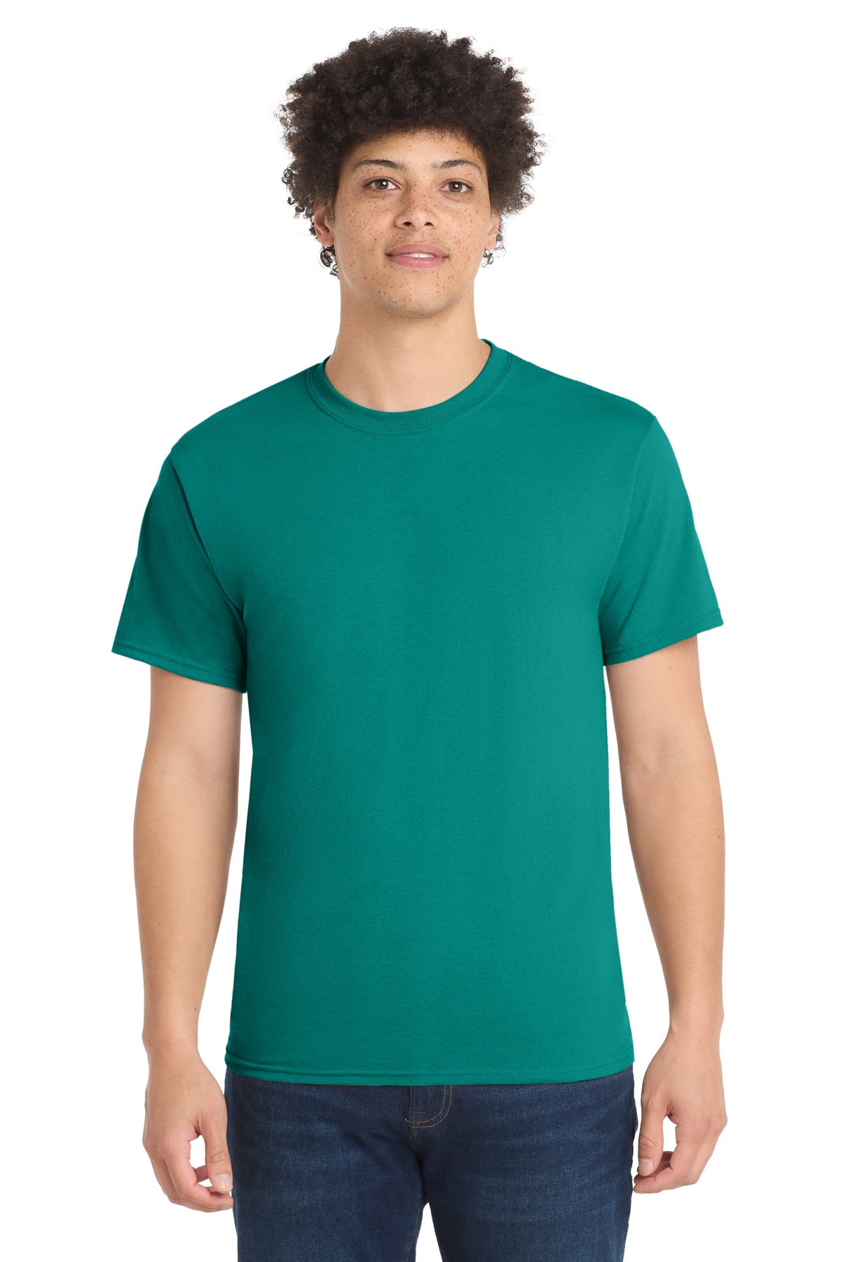 Custom Embroidered Port & Co T-Shirts  in Jade Green