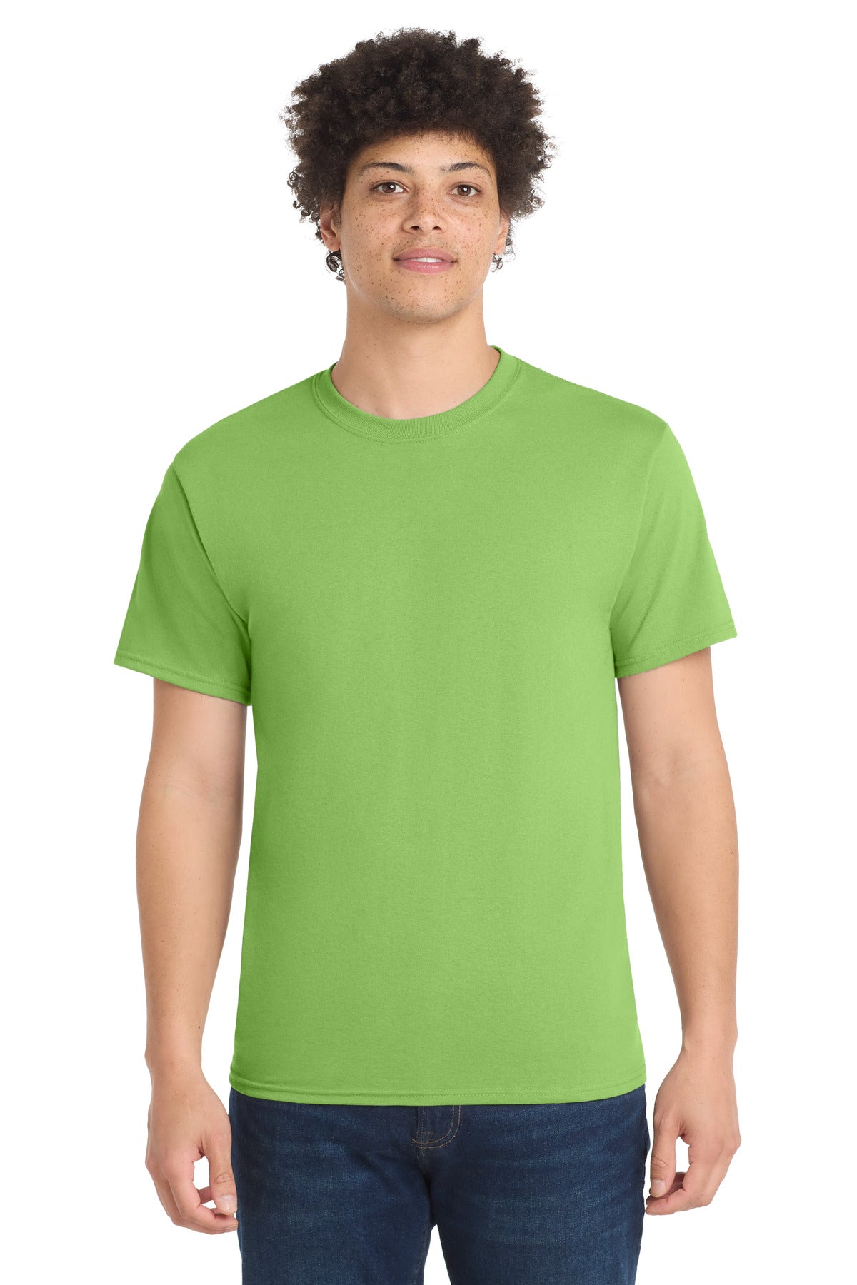 Custom Embroidered Port & Co T-Shirts  in Lime