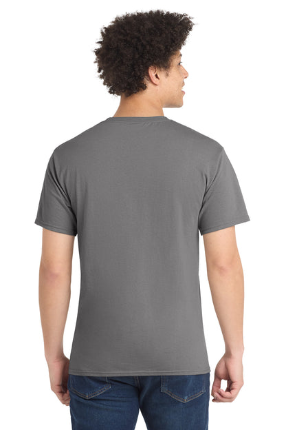 Custom Embroidered Port & Co T-Shirts  in Medium Grey
