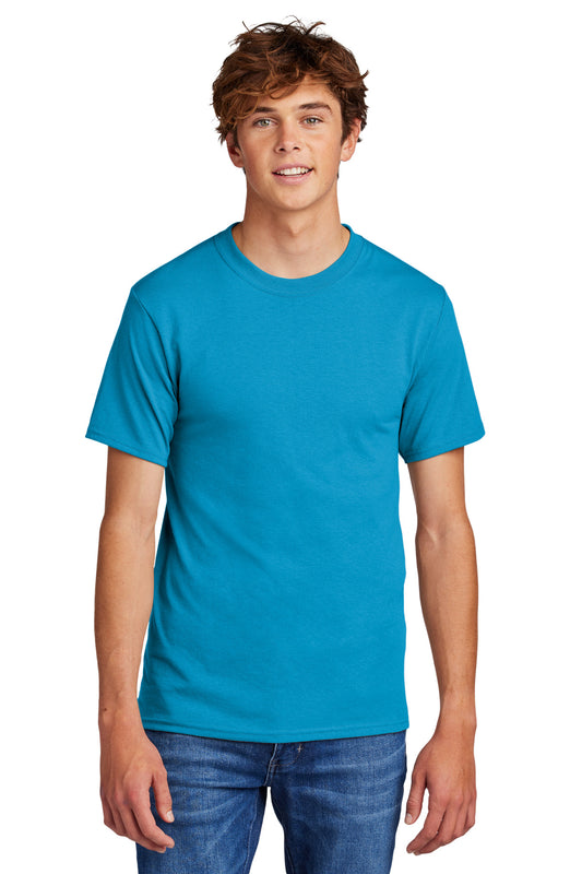 Port & Company - Core Blend Tee.  PC55 Neon Blue