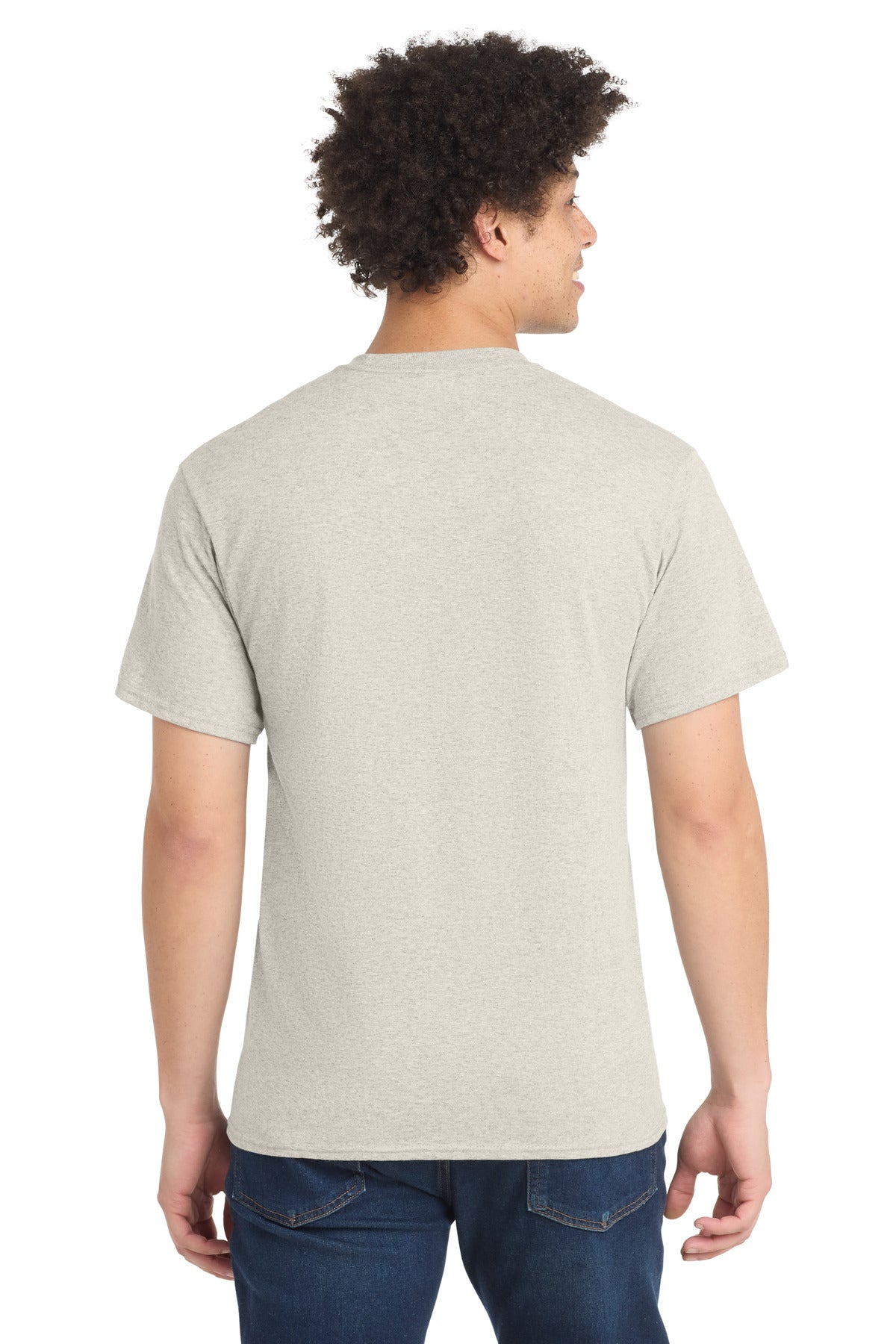 Custom Embroidered Port & Co T-Shirts  in Oatmeal Heather
