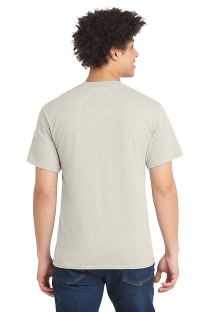 Custom Embroidered Port & Co T-Shirts  in Oatmeal Heather