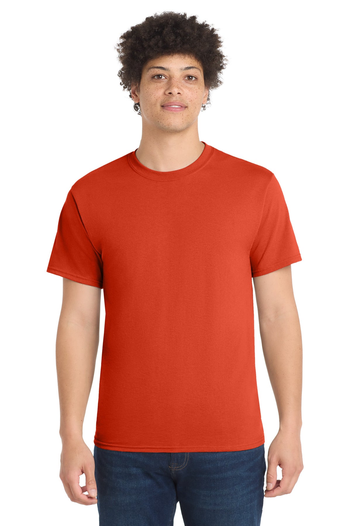 Custom Embroidered Port & Co T-Shirts  in Orange