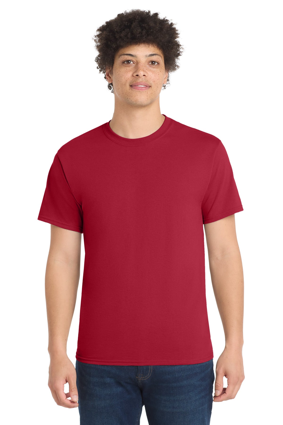 Custom Embroidered Port & Co T-Shirts  in Red