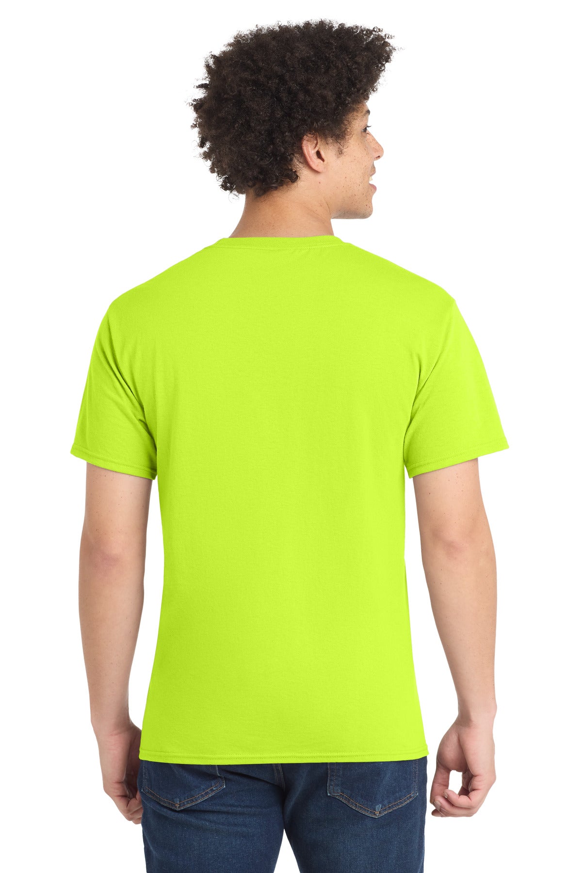 Custom Embroidered Port & Co T-Shirts  in Safety Green