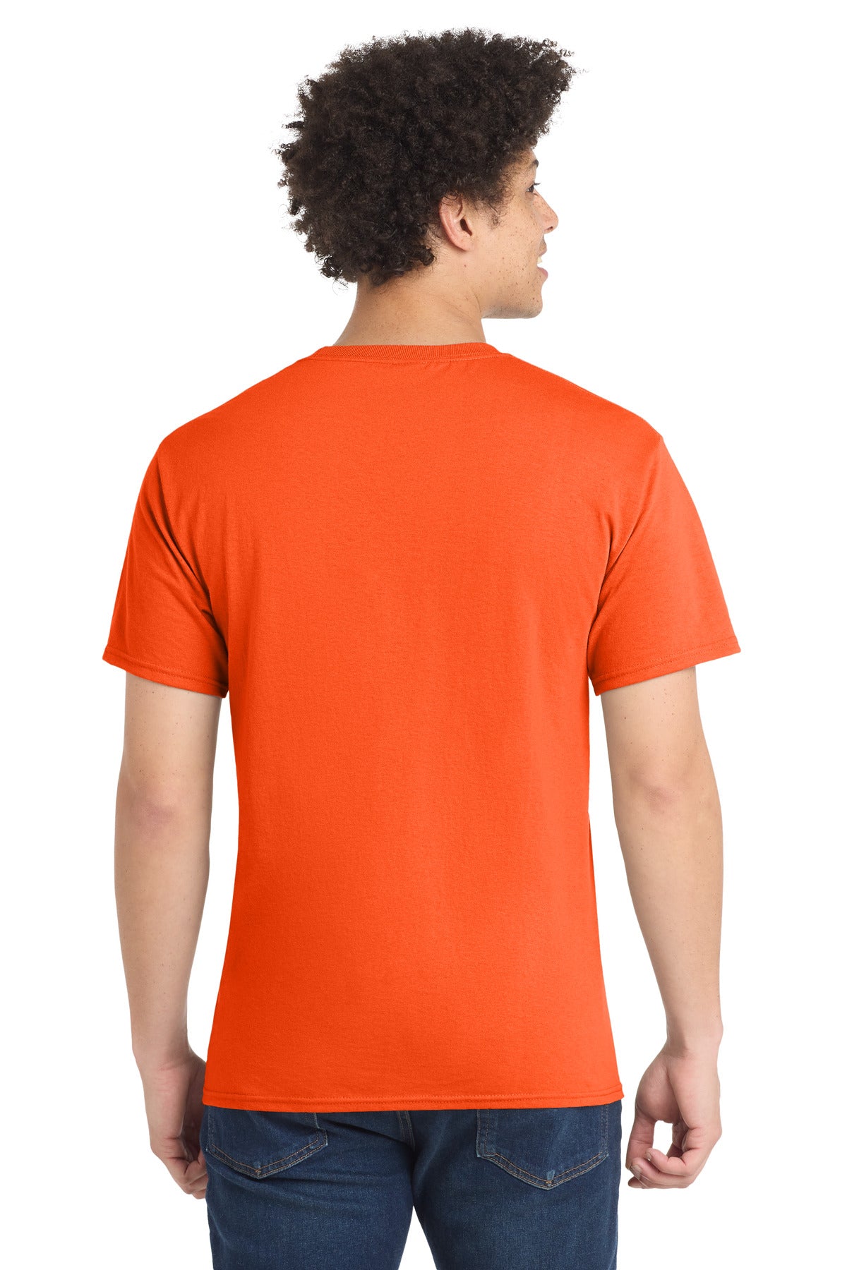 Custom Embroidered Port & Co T-Shirts  in Safety Orange
