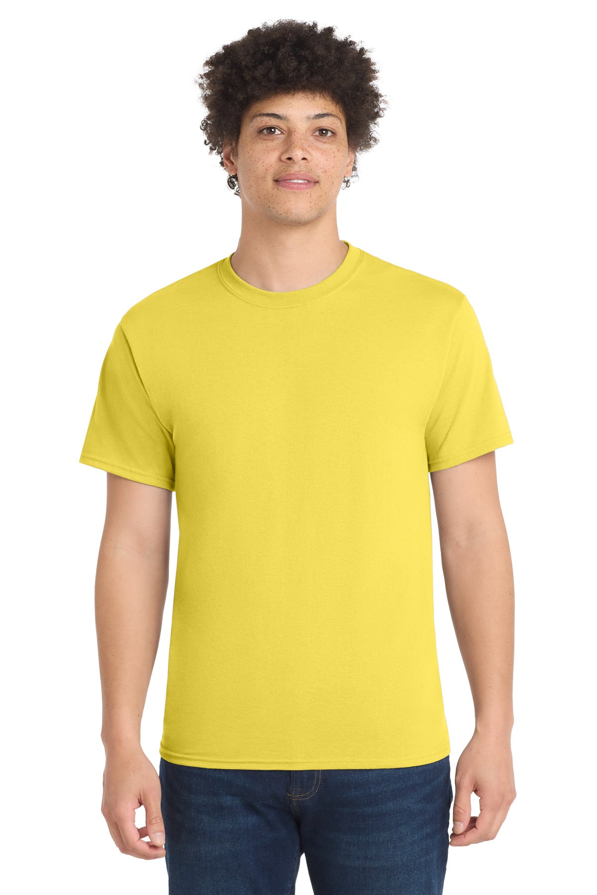 Custom Embroidered Port & Co T-Shirts  in Yellow