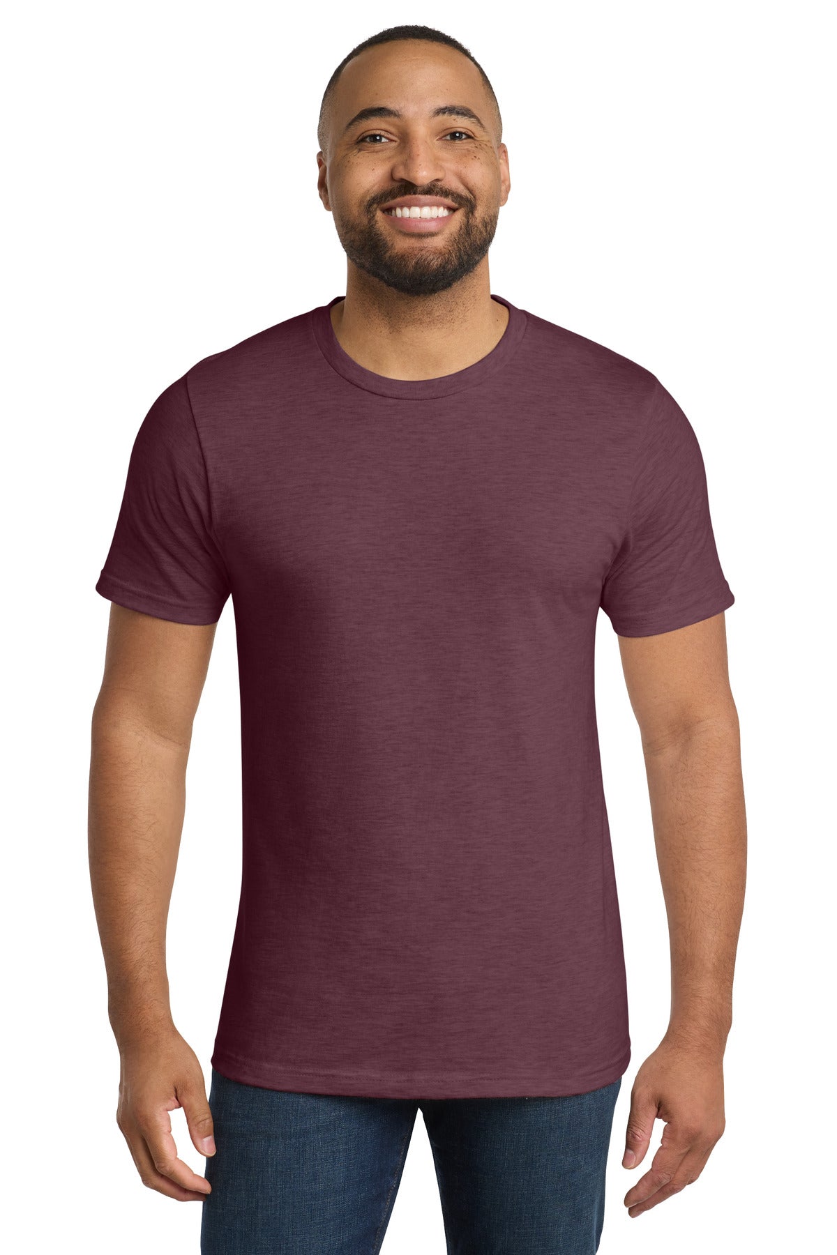 Custom Embroidered Port & Co T-Shirts  in Heather Athletic Maroon