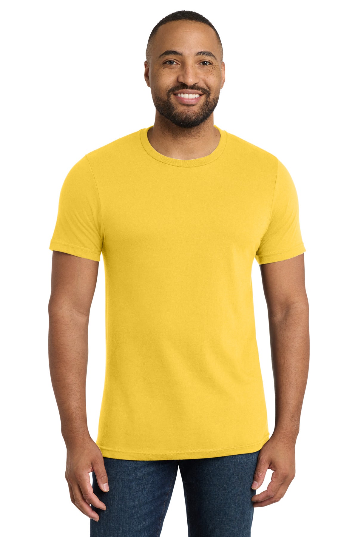 Custom Embroidered Port & Co T-Shirts  in Lemon Yellow