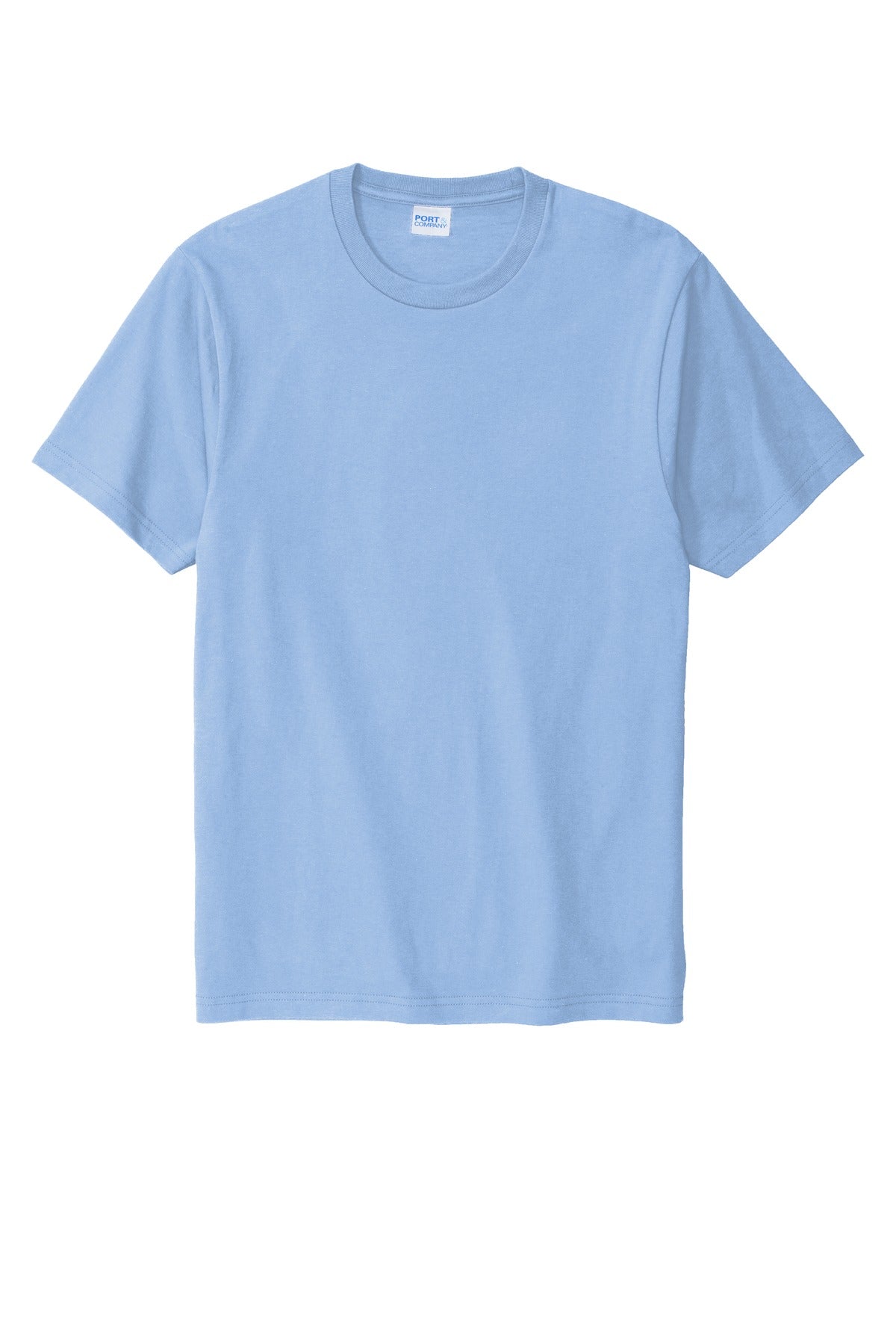 Custom Embroidered Port & Co T-Shirts  in Light Blue