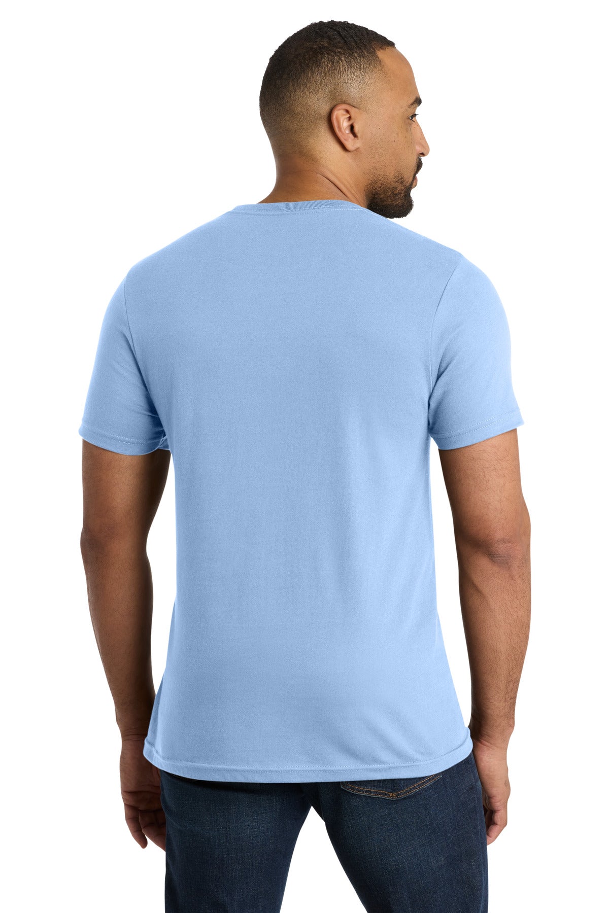 Custom Embroidered Port & Co T-Shirts  in Light Blue