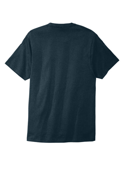 Custom Embroidered Port & Co T-Shirts  in Navy Blue