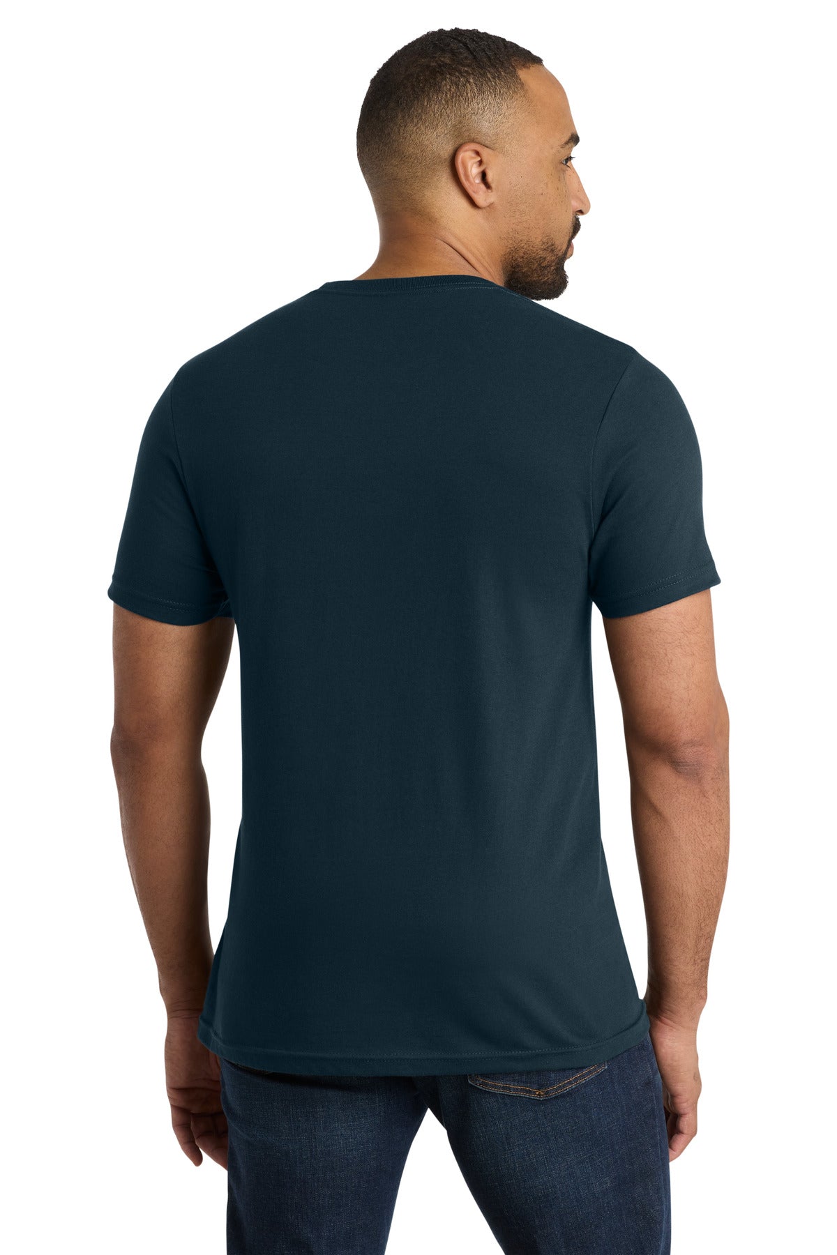 Custom Embroidered Port & Co T-Shirts  in Navy Blue