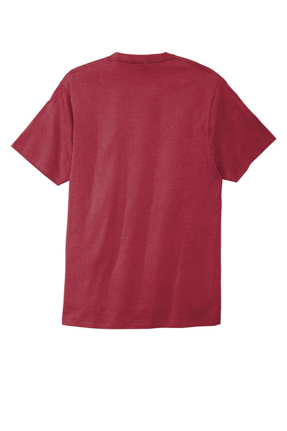 Custom Embroidered Port & Co T-Shirts  in Rich Red